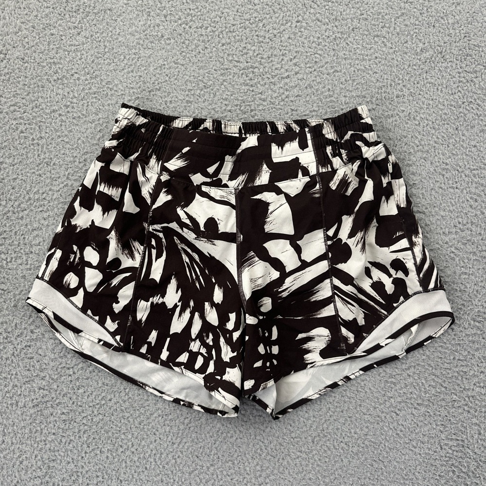 Lululemon Hotty Hot High Rise Shorts 4" Monarch Bloom Athletic Gym Women's 8